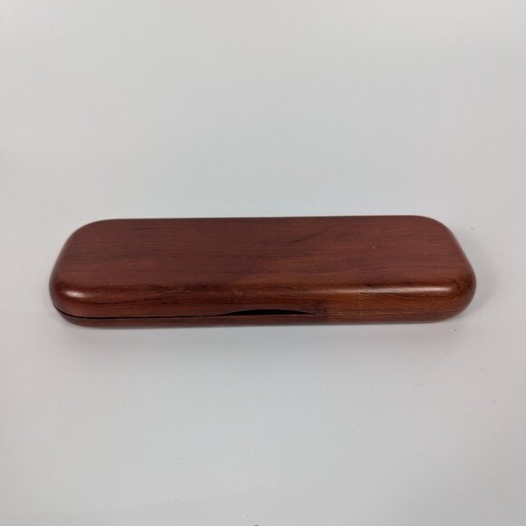 Vintage Hinged Dark Wood Pen Case NO Pen - Picture 1 of 6